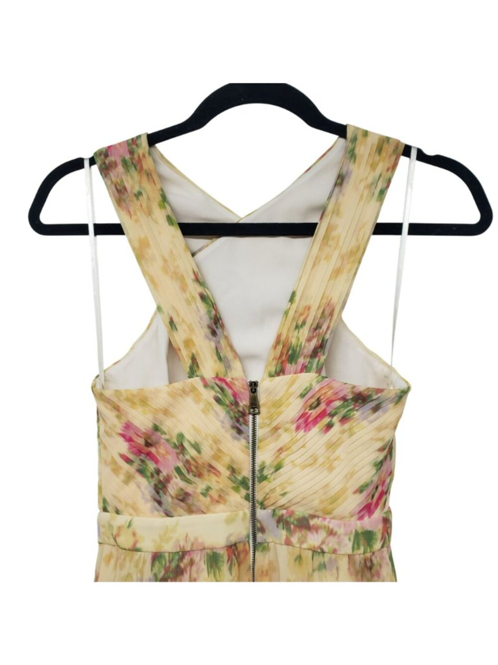 Ted Baker London Yellow Amerah Cross Front Floral Pleated Midi Dress Wedding - Picture 7 of 15
